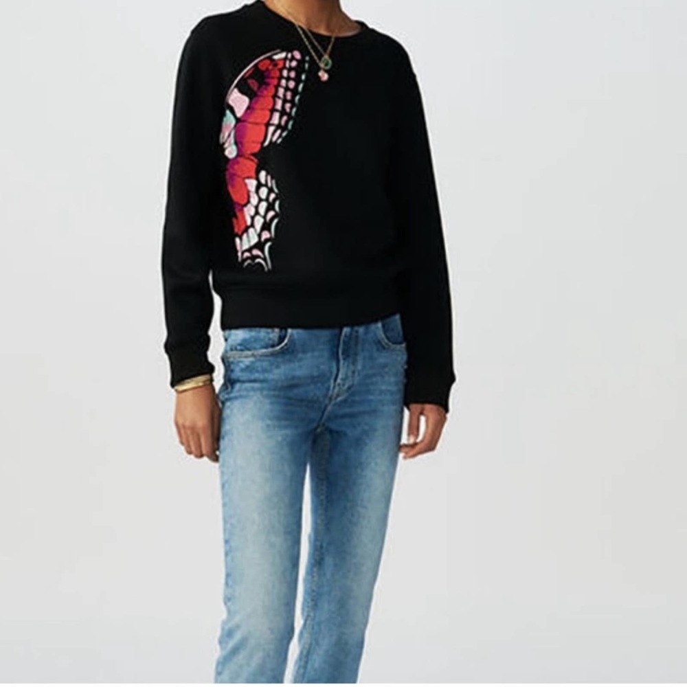 Maje Theophile Embroidered Sweatshirt Small